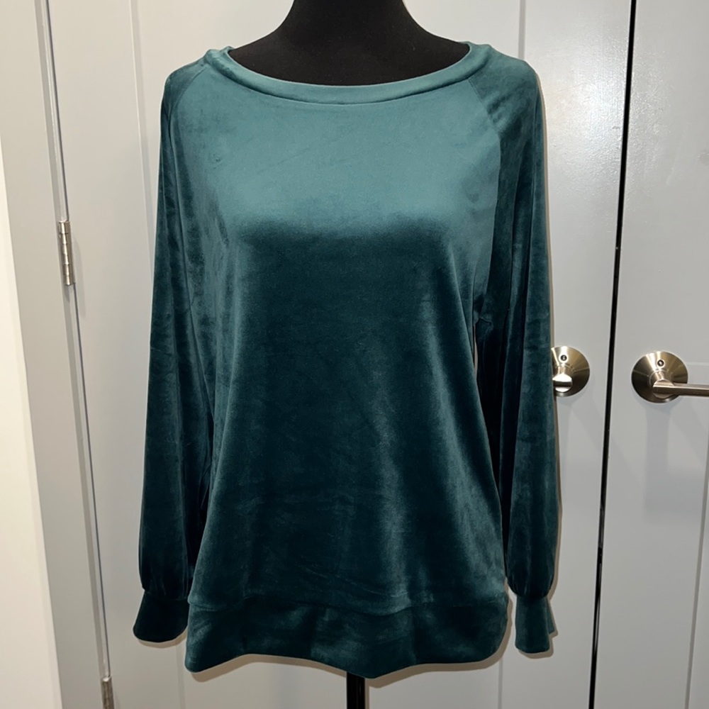 Dark Green Velour Sweatshirt